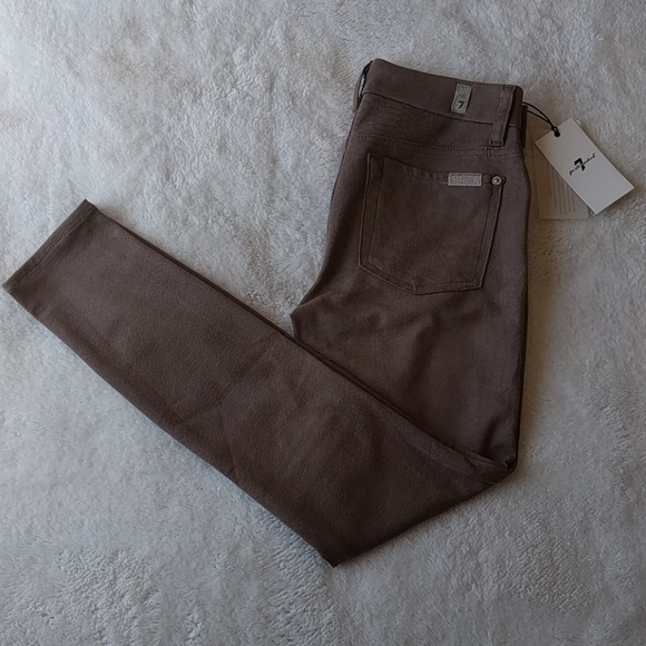 7 For All Mankind Pants - 7 For All Mankind Brown Snakeskin Skinny Pants 27